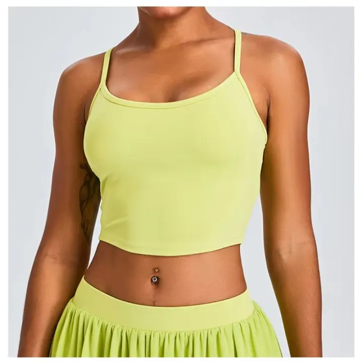 Chaleco de yoga crop top sujetador incorporado moda ropa deportiva transpirable - 1