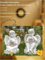 Adorno de Ángel para niña, estatua decorativa de resina solar para el hogar, manualidades, color blanco - details 0