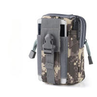 Riñonera Táctica Impermeable Sistema MOLLE con PortaTeléfono y Equipo de Supervivencia para Senderismo Camuflaje Multicam - details 5