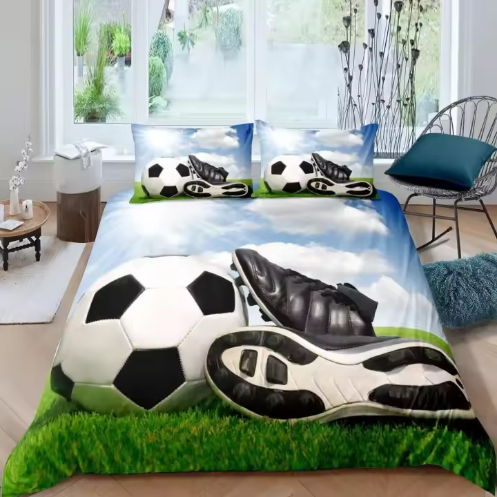 Juego de Cubierta de Edredón Deportivo de Fútbol Tamaño Completo Material de Poliéster - 1