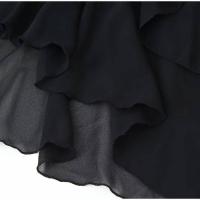 Elegante Vestido de Cintura con Volantes de Capas Negras Vestido de Fiesta de Verano sin Mangas y sin Espalda - details 4
