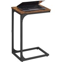 Mesa Auxiliar Industrial para Sofá Mesa de Noche en C, Bandeja de TV para Sala de Estar, Dormitorio, Estilo Rústico Marrón y Negro - details 8