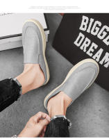 Sandalias para hombre al aire libre Media zapatilla Zapatos casuales de verano Lona Zapato para caminar ligero de fondo suave - details 10