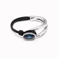 UNOde50-Joyería de la suerte hecha a mano, pulsera de cuero y cristal con diseño exclusivo para mujer - details 0