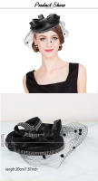 2024 Elegante Sombrero de Fedora de Velo Negro Ideal para Bodas, Fiestas de Cóctel para Mujeres - details 0