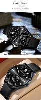 Reloj Deportivo de Cuero de Lujo para Hombres Hannah Martin Estilo de Negocios Negro de 42mm - details 2