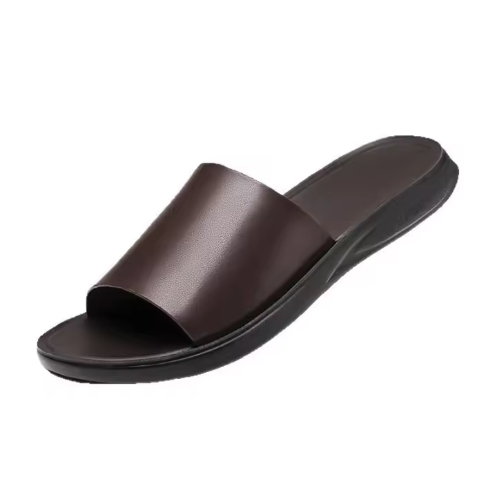 Sandalias de verano para hombre, zapatos de playa para exterior, zapatillas de hombre, chanclas de piel auténtica para estar en casa. - 1
