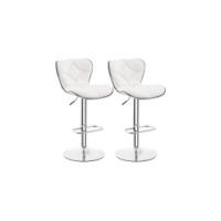 2 piezas Taburetes de Bar Altura Ajustable 92-113,5cm Sillas de Bar Asientos Giratorios Diseño Moderno Taburetes Altos Blanco - details 5