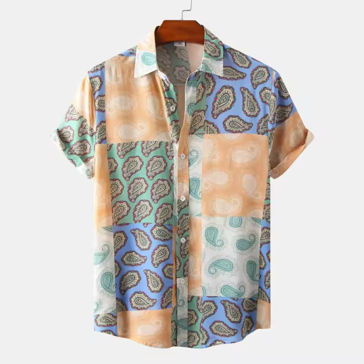 Camisa floral de manga corta para hombre, camisa informal de verano, gran oferta, 2024 - 1