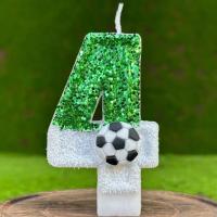 Vela de Fútbol para Cumpleaños Feliz Vela de Decoración de Luz y Fiesta para Tartas de Cumpleaños y Boda - details 0