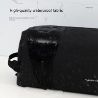Neceser impermeable para hombre, bolsa de aseo de PU de mano de gran capacidad, bolsa de maquillaje ligera con separación de ropa seca y húmeda, para mujer y hombre - details 3
