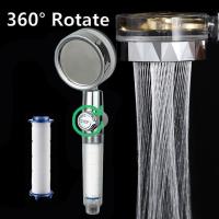 Ducha con filtro e interruptor de pausa, cabezal de ducha de lluvia, regulación de flujo de agua, presión turboalimentada de mano girada 360 - details 0