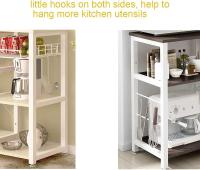 Cocina Mueble para Almacenamiento de Cocina Estantes de Cocina con Ganchos para Almacenamento Estante de Horno de Microondas,Estanterías de Cocina con 3+3 estantes Blanco - details 23