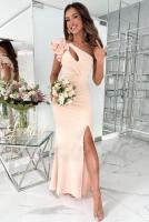 Elegante Vestido Largo de Noche Unicolor con Abertura, Detalles Bohemios, Tejido Elegante y Vaporoso Ideal para Bodas y Fiestas - details 6