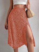 Mujeres 2025 Verano Primavera Boho Faldas largas Vestido Estampado floral Cintura elástica División Sexy Una línea Playa Maxi Falda - details 4
