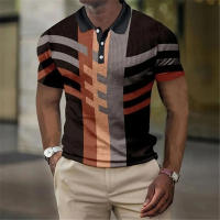 Ropa de hombre casual de moda de manga corta a rayas con botones de camisa polo nueva vendedora caliente - details 1