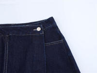 OUWU- Conjunto De Dos Piezas De Mezclilla Para Mujer, Top De Manga Corta Con Bolsillo, Minifalda, Pantalones Cortos, Moda Informal, Conjuntos De 2 Piezas Y2K, Verano - details 4