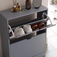 Diseños Zapatero con 2 cajones, Ahorro de Espacio, con 2 cajones abatibles, Mueble para Pasillo y Sala de Estar, 100% Certificado FSC (Gris) - details 3