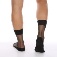Calcetines de tubo de malla transparente para hombre con empeine de talón reforzado Sexy Toe Fethe Medias Calcetines transparentes - details 2