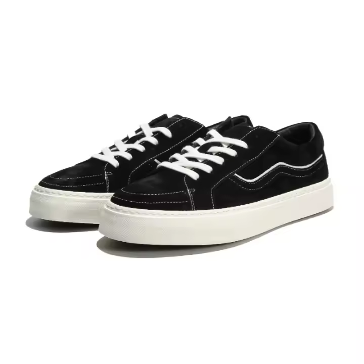 Zapatos casuales de cuero de moda en contraste de piel retro baja para hombre - 1