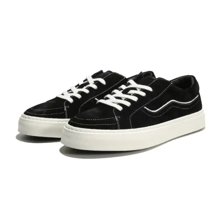 Zapatos casuales de cuero de moda en contraste de piel retro baja para hombre - 1
