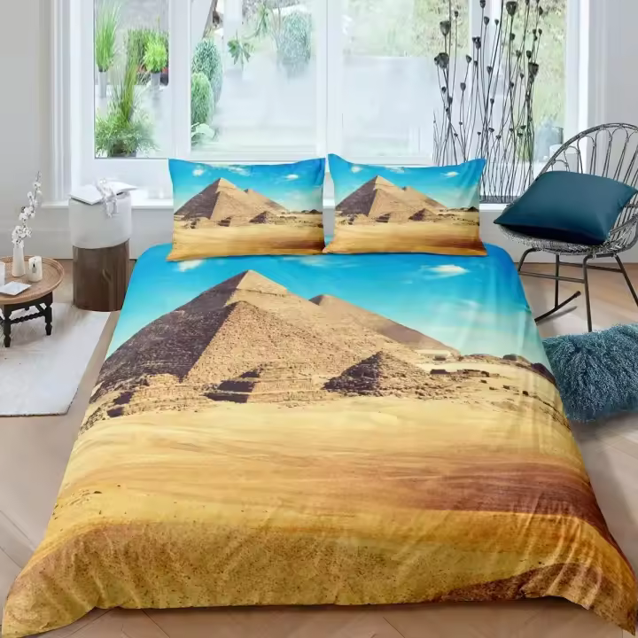 Juego de Ropa de Cama de Pirámides Egipcias Antiguas Cubierta de Edredón de Arquitectura Clásica - 1