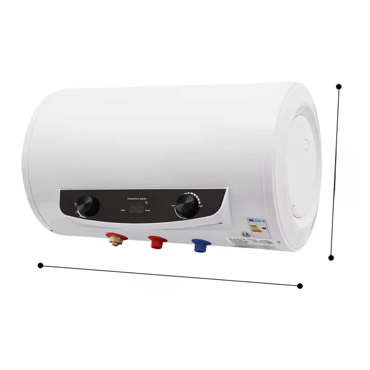 Calentador de agua eléctrico con pantalla digital horizontal de 30 litros, calibre europeo de 220 V, no imprime litros - 1