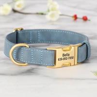 Collar perro personalizado, collares cuero PU perros, collar mascotas con hebilla de Metal personalizado gratis para perros - details 11
