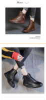 Botas cortas de realce interior de cuero, botas de caballero finas de suela gruesa, zapatos de mujer versátiles - details 10