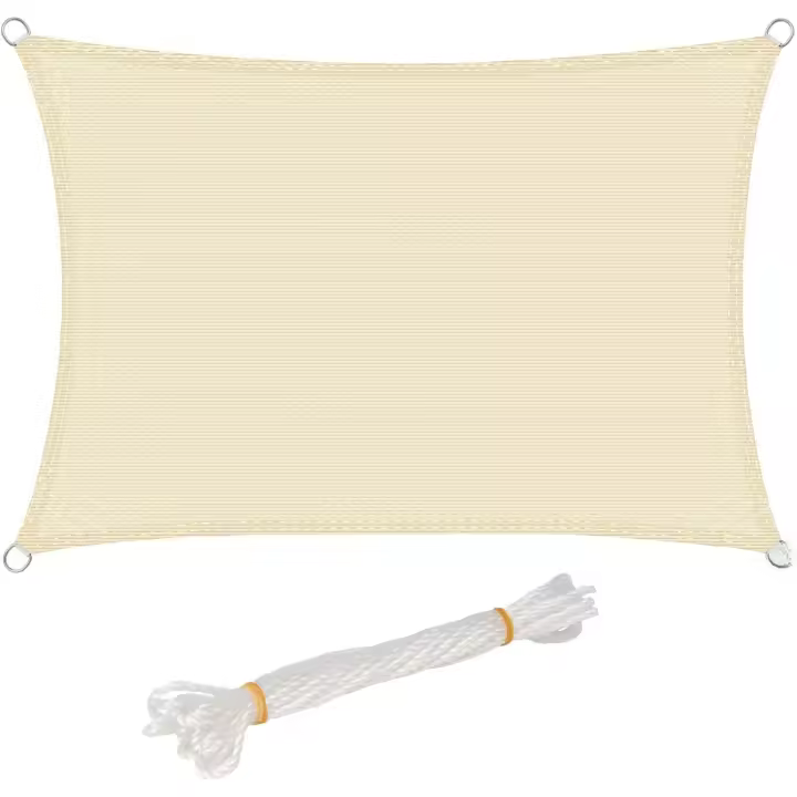 Rectangular Impermeable Anti 93% Resistente al Agua Viento Poliéster con Protección UV para Jardín Terraza Camping, Beige, - 1