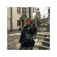 Chaqueta de lana corta Elegante para mujer con cuello redondo Abrigo holgado con manga larga y abertura de manga corta Moda de calle alta 2024 - details 16