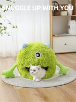 Nueva Cama Para Mascotas Invierno Caliente Sillón De Gato De Peluche Desmontable Lavable Villa De Dibujos Animados Den Para Gatos Cartoon Casa De Mascotas - details 0