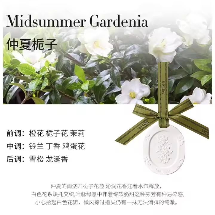 Hoja colgante de aromaterapia para coche, yeso de gardenia interior de coche, nuevo modelo de alta gama, fragancia duradera de osmanthus - 1