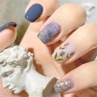 Tulipán azul artificial para mujer, uñas postizas para dedos, decoración DIY - details 2