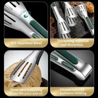 Pinzas de cocina de metal de acero inoxidable, accesorio ergonómico, utensilios de cocina perfectos, aptos para lavavajillas - details 2