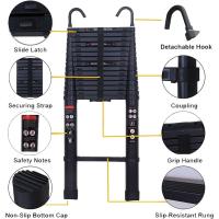 Escalera telescópica de 6,2 m con 2 ganchos, 15 peldaños, de aluminio, portátil, antideslizante, multiusos, capacidad de carga de 150 kg, EN131 - details 11