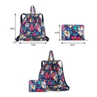 Mochila con cordón impermeable, bolsa de almacenamiento de nailon con estampado, plegable, Simple, para viaje - details 4