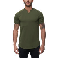 Muscleguys Camiseta de Fitness para Hombres Ajuste Cero, Secado Rápido, Pantalla Sólida, Cuello en V, Ropa de Gimnasio de Poliéster - details 7