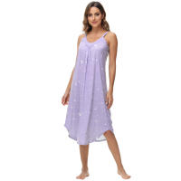 2025 Ropa de verano nueva, ropa de casa, ropa de mujer europea, camisón sexy con tirantes cómodos y de gran vuelo. - details 20