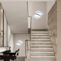 Goeco Apliques de Pared de Estilo Nórdico Creativo, 20W Lámparas de Pared Moderna de 6000K Blanca Fría para Interior, Luz de Brillo Bueno para Iluminación Interior de Sala de estar, Espejo, Pasillo, Escarela, Luz Nocturna, 220V, Blanco, 29*10*5CM - details 10