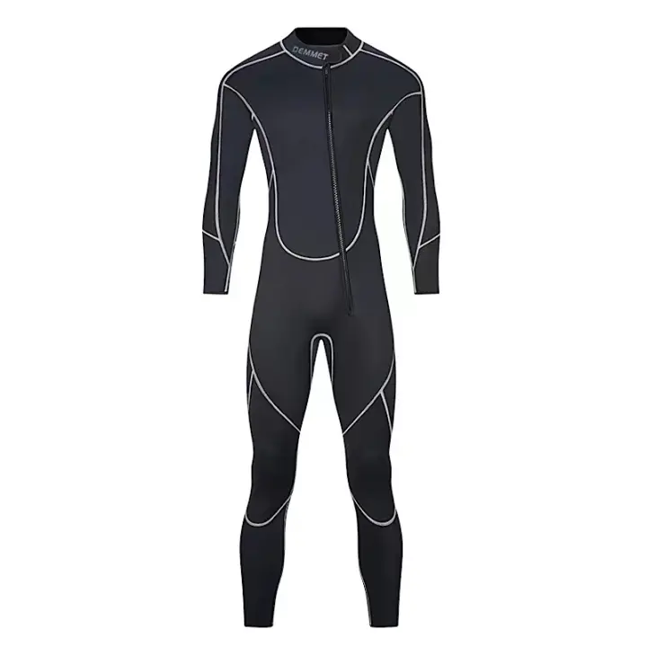 DEMMET-traje de neopreno de una pieza para hombre, manga larga, descremallera frontal para mantener el calor y el frío, Surf, esnórquel, Kayak, 1,5/3MM - 1