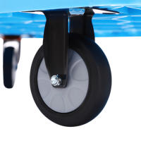 Camión de mano plegable con plataforma azul, carrito de mano de empuje, resistente, ahorro de espacio, con capacidad de carga de 400 kg y 4 ruedas - details 3