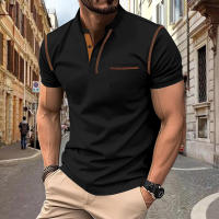 Hombre manga corta henry camiseta hombre cuello redondo patchwork body - details 22