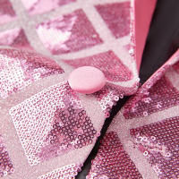 Vestido de lentejuelas para hombre, chaqueta de traje, abrigo de esmoquin para fiesta y festival - details 8