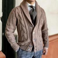Suéter de Lana Gruesa con Tapa Abierta Chaqueta Cálida Casual para Hombres Moda en Cardigans - details 9