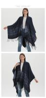 Otoño e invierno, chal de color sólido, simple, gruesa, borla, imitación de Cachemira, bufanda de doble propósito, capa, manta para habitación con aire acondicionado - details 4