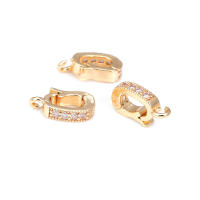 Colgantes de latón y circonita de Color dorado de 18K, cierres, conector, joyería, collares, suministros para hacer accesorios Diy - details 2