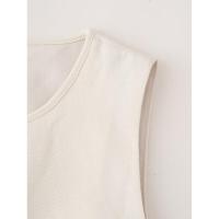 BUNO-Tops sin mangas con pajarita para mujer, chaleco ajustado con cuello redondo, ropa de calle a la moda, camisetas blancas para mujer 2025 - details 5