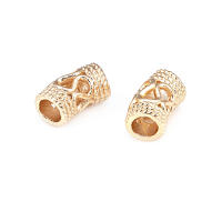 Gran Espaciador de Cilindro de Latón Dorado de 18K Accesorios para Hacer Pulseras - details 31
