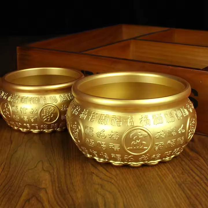 Tesoro de cobre puro Feng Shui, escritorio de oficina, adornos de bronce y Metal, olla de latón, área escénica, lote de artesanías - 1